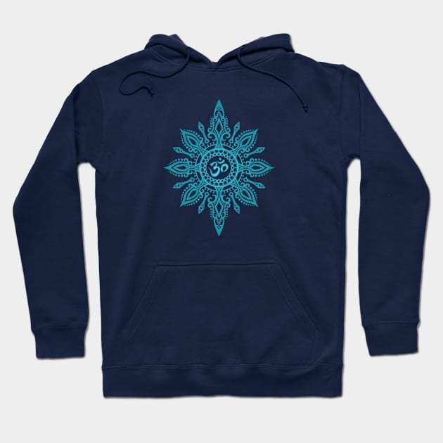 Intricate Blue Yoga Om Star Hoodie by jeffbartels